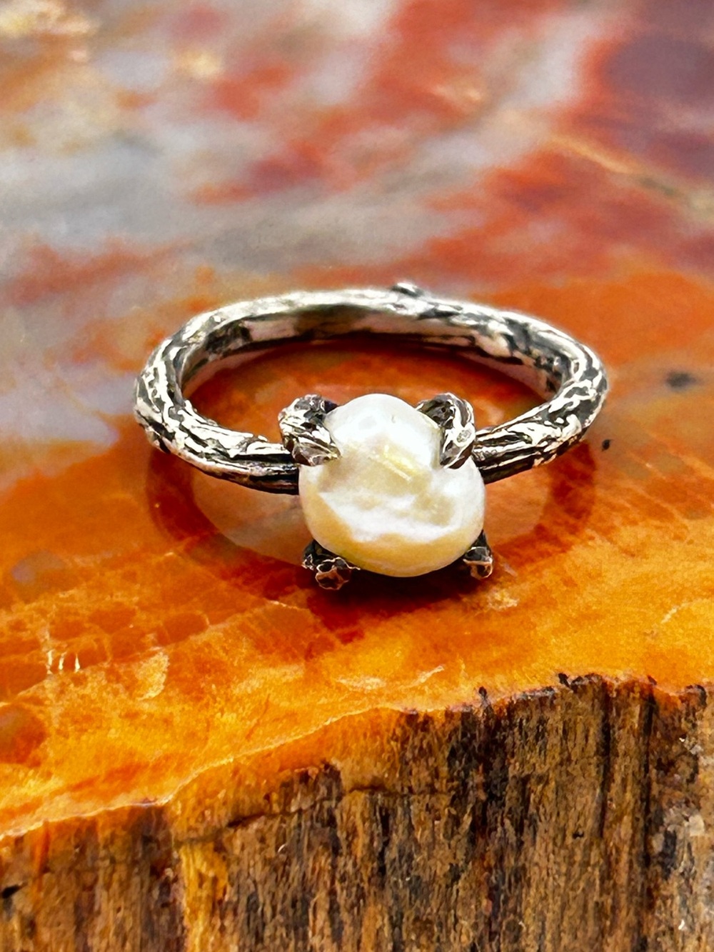Sterling Silver Freshwater Pearl Ring - Size 4.5